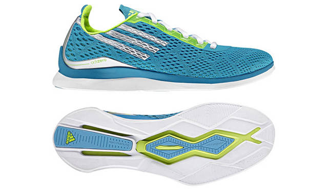 <strong>adidas｜アディダス</strong>　ウィメンズ「adizero Training W（アディゼロ トレーニング W）」9345円（インテンスブルーF11×ネオシルバーメットF11×エレクトリシティ）