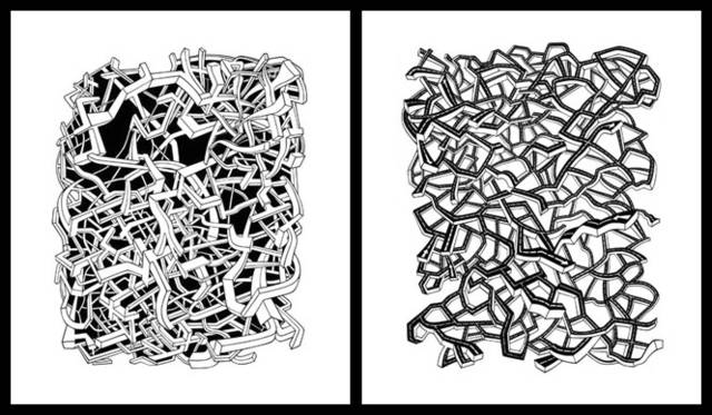 <strong>ディクショナリー倶楽部　「Smile Rock again」展</strong>　尾関幹人（左）「road　01」 （右）「road　02」