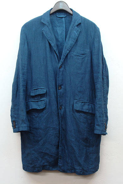 <strong>nestRobe CONFECT｜ネストローブ コンフェクト</strong>　「nestRobe CONFECT×LITMUS」　Indigo Overdye By Hands Chesterfield Coat 7万8750円