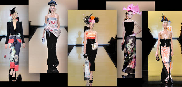 <strong>GIORGIO ARMANI｜ジョルジオ アルマーニ</strong>　クチュールラインであるアルマーニ プリヴェでは、2011年3月11日の東日本大震災後、日本に捧げるコレクションを発表した。