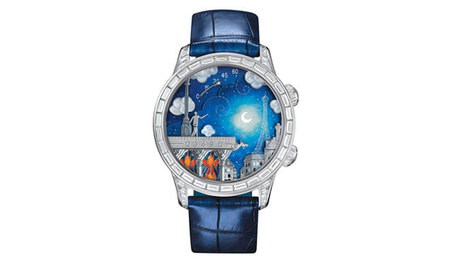 <strong>Van Cleef & Arpels｜ヴァン クリーフ＆アーペル</strong>　「“ミッドナイト ポエティック ウィッシュ” ウォッチ」5313万円（予価）、受注生産。