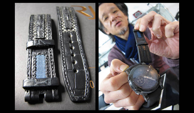 <strong>ROMAIN JEROME</strong> Optional crocodile strap (price undecided). 'Reportedly made by mixing the lint and waste threads from the Apollo 11 spacesuit.'