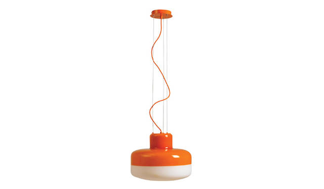 <strong>BoConcept｜ボーコンセプト</strong>　新作アクセサリー　オタワ ペンダントランプ（ホワイト / オレンジガラス オレンジファブリックケーブル付きH30×Ø40cm）9万9500円