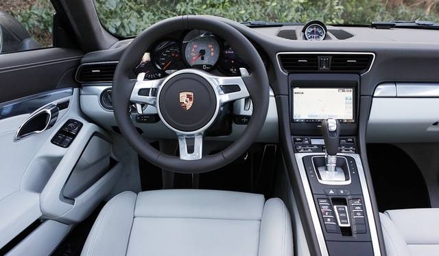 <strong>Porsche 911 | New vs. Old 911 Test Drive</strong> Interior of the new (991) 911 Carrera S (optional leather + Alcantara specification)