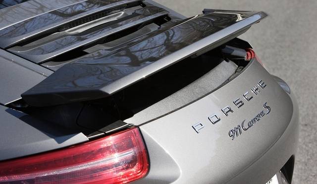 <strong>Porsche 911 | New vs. Old 911 Test Drive</strong> Rear spoiler of the new (991) 911 Carrera S