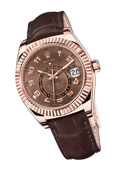 Equipped with the new Caliber 9001, a Swiss certified chronometer independently developed and manufactured by Rolex.<br /><br /><strong>Oyster Perpetual Sky-Dweller</strong><br />¥3,927,000 (estimated price / scheduled for autumn release)<br />Self-winding, 42mm diameter, Everose gold case<br /><br />Rolex Japan<br />Tel. 03-3216-5671