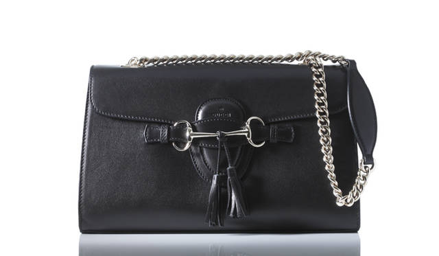 <strong>GUCCI｜グッチ</strong>　「エミリー」ショルダーバッグ（ブラック）[W30×H18×D8.5cm] 　14万9100円