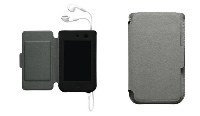 <strong>LIVING MOTIF</strong> | A slip-on case that fits the iPod touch perfectly. It allows direct touch of keys and offers maximum protection, featuring a hinged screen cover. "Folding Pocket for iPod Touch" ¥3,570.