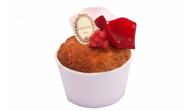 <strong>LADURÉE</strong> A delicate petit cake adorned with real rose petals, its soft texture infused with the fragrance of rose. "Le Cake à la Rose" Price TBD