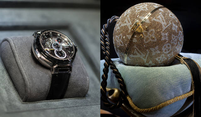 <strong>LOUIS VUITTON│LOUIS VUITTON</strong> Watches displayed in the boutique, and evening bags resembling jewelry.<br />©LOUIS VUITTON