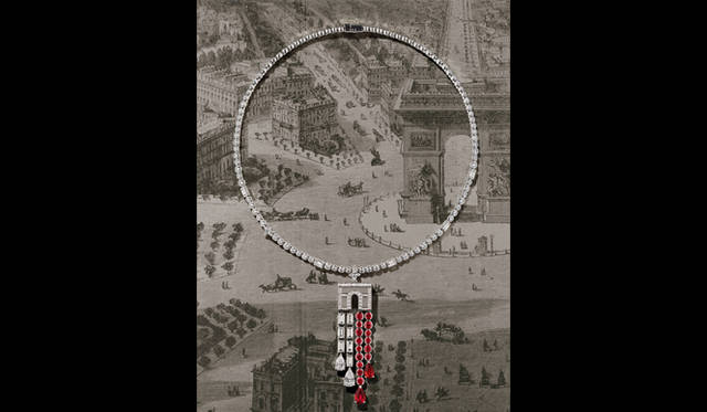 <strong>LOUIS VUITTON│LOUIS VUITTON</strong> The "L'Ame du Voyage Escales à Paris Champs-Élysées" necklace, a high jewelry creation designed by Lorenz Bäumer.<br />©LOUIS VUITTON