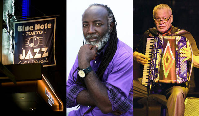 <strong>BLUE NOTE TOKYO｜ブルーノート東京</strong>　左／ブルーノート東京、中／＜9月14日(金)～15日(土)＞　フレディ・マクレガー with ビッグ・シップ・バンド from ジャマイカ　Guest DJ/Selector: COJIE from MIGHTY CROWN、右／＜9月11日(火)～12日(水)＞　ジョー・サンプル＆ザ・クレオール・ジョー・バンド