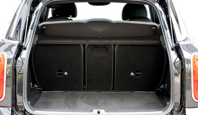 <strong>MINI John Cooper Works Crossover</strong><br />Luggage capacity is normally 350 liters, expanding to 1,170 liters with the rear seats folded.