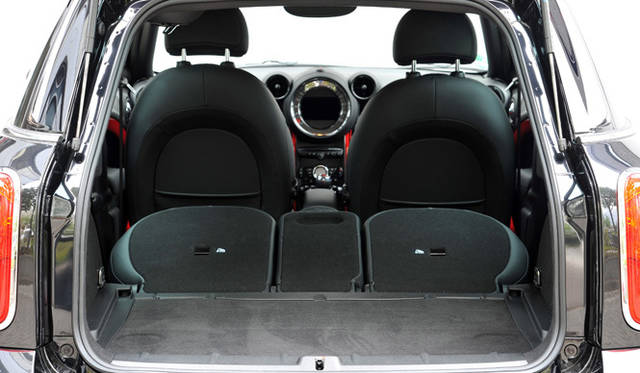 <strong>MINI John Cooper Works Crossover</strong><br />Luggage capacity is normally 350 liters, expanding to 1,170 liters with the rear seats folded.