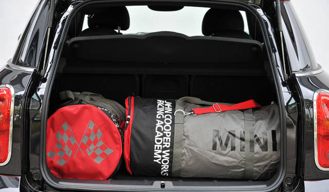 <strong>MINI John Cooper Works Crossover</strong><br />Luggage capacity is normally 350 liters, expanding to 1,170 liters with the rear seats folded.