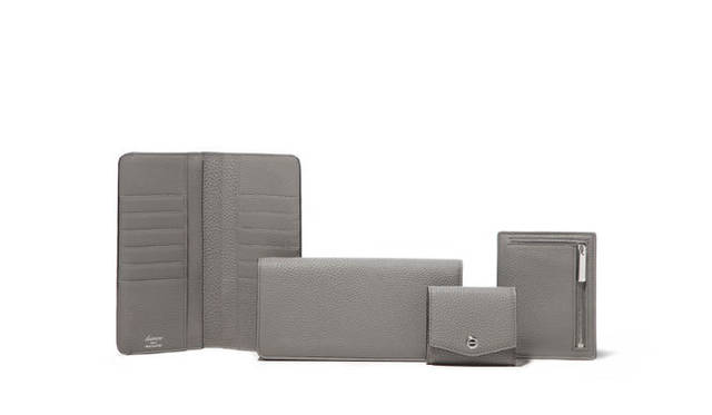 <strong>hinn</strong> From left, 'Slim Long Wallet', ¥42,000; 'Long Wallet', ¥47,250; 'Flap Coin Case', ¥18,900; 'Card Case with Pocket', ¥23,100. All in Gray.