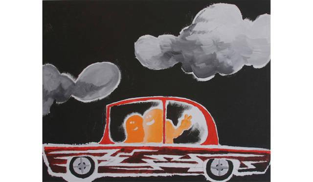 <strong>「EXHIBITION　A」</strong>　Mark Gonzales　Untitled (Car No.1)　edition of 100 /※サイン入り　キャンバス (406x508mm)　3万2000円 