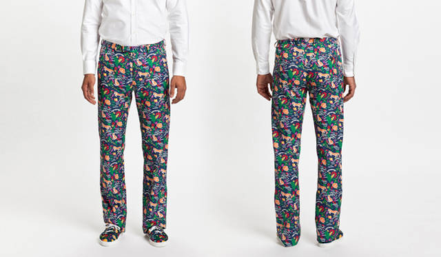 <strong>「ペルノアブサン メゾン キツネ リミテッド エディション」</strong>　ABSINTHE PRINTED MAN PANT／MULTICOLOR／3万450円