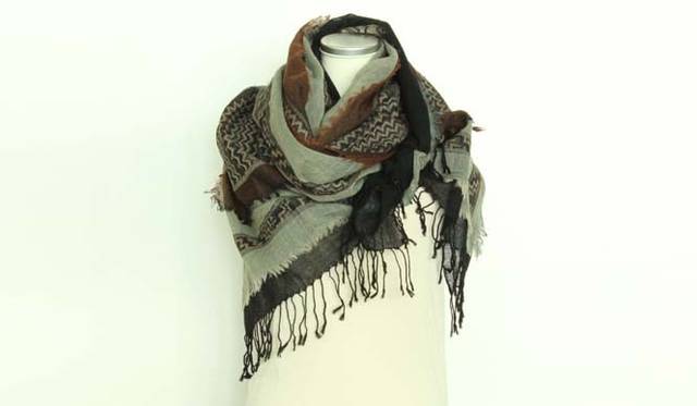 <strong>ahujasons｜オージャソン</strong>　ウールショール／ウールボイルカッティング　BLACK／BROWN　1万5750円