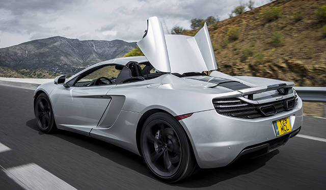<strong>McLaren MP4-12C Spider</strong><br />The 12C Spider features a fully automatic roof that opens and closes in approximately 17 seconds, even while driving.