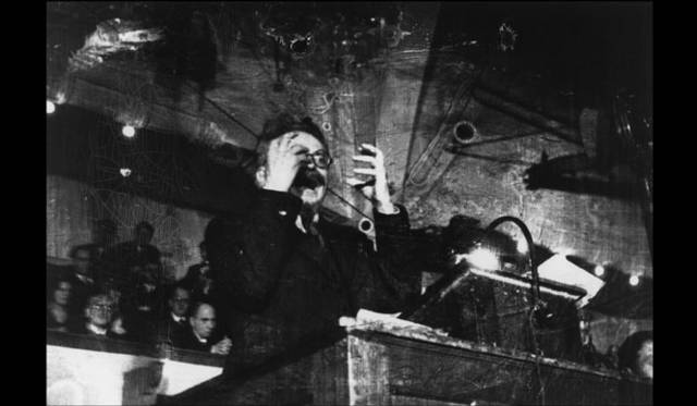 <strong>ART | 'Robert Capa / Gerda Taro: Two Photographers'</strong> Robert Capa, 'Leon Trotsky lecturing to Danish students, Copenhagen,' November 27, 1932. Gelatin silver print, Yokohama Museum of Art Collection, ©ICP/Magnum Photos