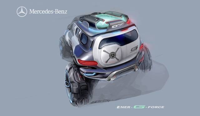 <strong>Mercedes-Benz Ener-G-Force</strong><br />Although no detailed announcement was made, the concept illustrations included what appeared to be parachute drops from aircraft. The idea of transporting to distant locations by aircraft and then dropping them from above is a concept fitting for a country with a vast landmass like the United States.