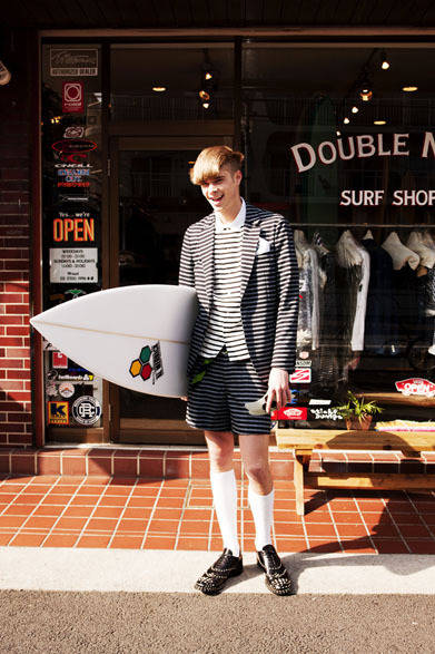 <strong>Numero Uno｜ヌメロ ウーノ</strong>　2013春夏コレクション　ジャケット6万900円、ショーツ2万4150円