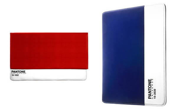 <strong>CASE SCENARIO｜ケース・シナリオ</strong>　「PANTONE UNIVERSE COLLECTION」　左／Mac Book Air 11INCH&13INCHケース 4000円、右／iPad 3RD GENERATION BOOK CASE  各7480円