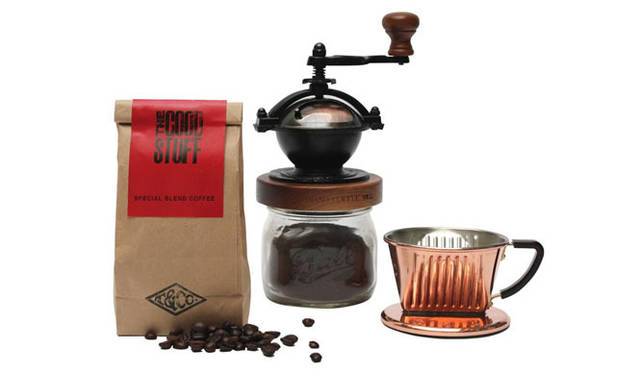 <strong>The Tastemakers & Co.</strong>　南青山The Tastemakers & Co. 「THE GOOD STUFF」　RED ROOSTER TRADING COMPANYのベストセラーである横回しタイプの手動コーヒーミル“camano coffee mill”やオリジナルの持ち手がついたJarタイプのマグが登場