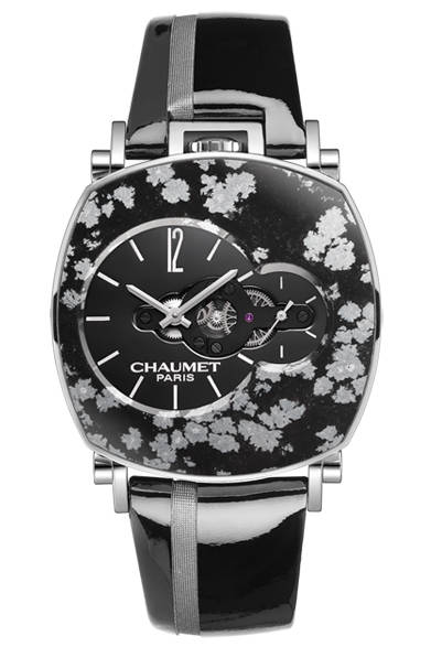 「Dandy Arty Limited Editions Tiger Eye Snow Obsidian｜ ダンディ・エディション・アーティ スノーオブシディアン」　ケース径40mm、スノーオブシディアンをセットしたステンレススティールケース、250万円（税抜）