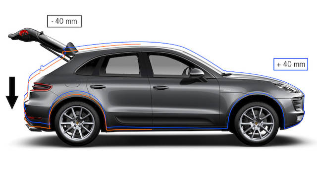 Air suspension allows for ride height adjustment up to 40mm