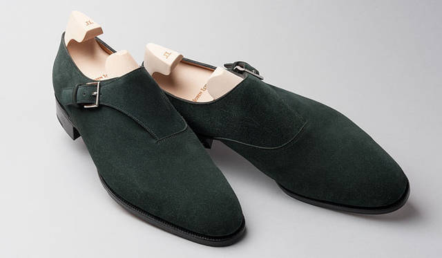 モデル「JERMYN II」（カラー：Sea Green、素材：Suede）ジョンロブ丸の内店