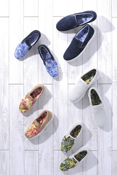 Plantica × Terrem Collaboration Items<br />Limited items include not only slip-ons but also T-shirts and caps.<br />Also, from April 18 (Fri) to April 30 (Wed), be sure to check out the store, adorned with Plantica's decorations.<br />MEN'S | (From top, clockwise) Suede Slip-ons ¥17,000 [JOURNAL STANDARD Exclusive]<br />WOMEN'S | Floral Print Slip-ons ¥17,000 [JOURNAL STANDARD Exclusive] (Both by Terrem)<br />*Tax excluded price