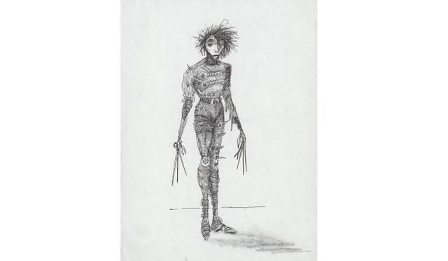 無題（『シザーハンズ』） 1990 27.9×22.9cm ペン・インク・色鉛筆・紙 © 2014 Tim Burton