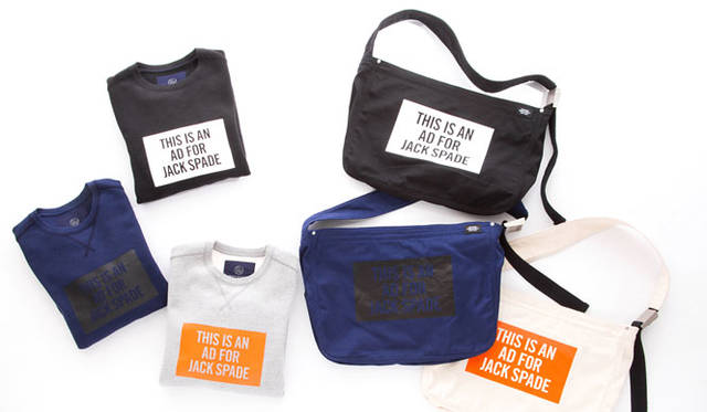 「JACK SPADE for BEAUTY&YOUTH」スウェット各1万6200円、バッグ各1万1880円