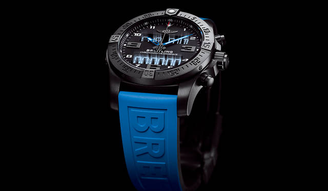<strong>BREITLING EXOSPACE B55</strong><br />Case | Black Titanium<br />Diameter | 46mm<br />Movement | Breitling B55 Caliber, COSC-certified, developed and manufactured in-house. Thermo-compensated SuperQuartz™<br />Functions | Analog hands, backlit LCD digital 12/24h display. 1/100th of a second chronograph, UTC time, countdown/count-up (MET) function, flight time chronograph, lap timer chronograph, countdown, second time zone, 7 programmable alarms, perpetual calendar with week display, battery charge indicator<br />Strap | Rubber<br />Water resistance | 100m<br />Price | ¥1,200,000 (excluding tax)