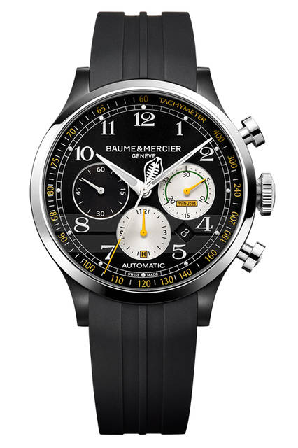 <strong>ケープランド シェルビー® コブラ 1963</strong><br />ケース｜ステンレススチール<br />直径｜44mm<br />厚さ｜14.95mm<br />ムーブメント｜自動巻き（Cal.7753ベース）<br />機能｜クロノグラフ（12時間積算計、30分積算計）、日付表示<br />ストラップ｜アリゲーター<br />防水｜5気圧<br />限定数｜1963本<br />発売時期｜2016年6月予定<br />予価｜47万5000円（税抜）