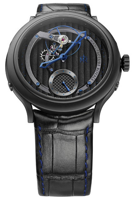 <strong>1770 VOLTIGE PLUME NOIRE</strong><br />Case | Black PVD-coated stainless steel<br />Diameter | 45mm<br />Thickness | 13.8mm<br />Movement | Manual winding (Cal. MR05)<br />Features | Escapement visible on the dial<br />Strap | Alligator<br />Water resistance | 3 bar<br />Limited edition | 38 pieces<br />Release date | To be announced<br />Estimated price | ¥5,500,000 (excluding tax)