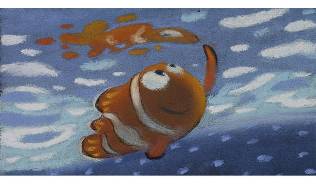 Ralph Eggleston | "Pastel Sketch for Field Trip Scene" | Finding Nemo (2003) | Pastel/Paper | ©Disney/Pixar
