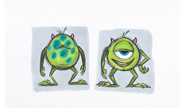 Ricky Nierva | "Mike: Color Study" | Monsters, Inc. (2001) | Marker, Pencil/Photocopy | ©Disney/Pixar
