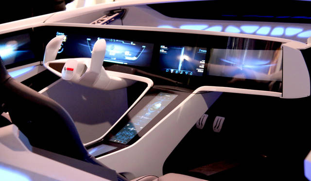 Bosch's dashboard concept features a haptic touchscreen that can simulate textures like roughness.