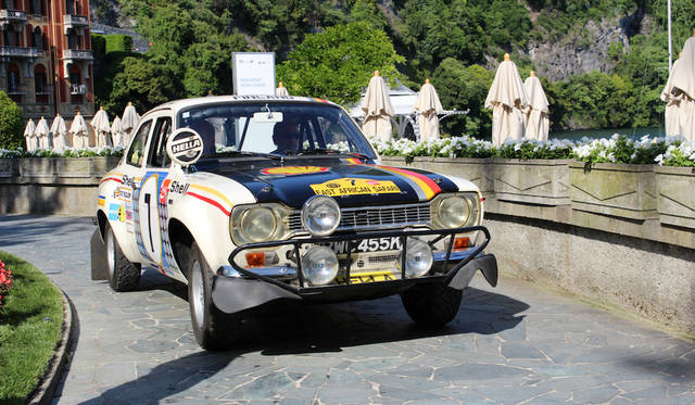 1972年フォード・エスコートRS1600。長いヴィラ・デステで初めて参加したフォード・エスコートとなった。「ラリーカー」部門のクラスウィナー。