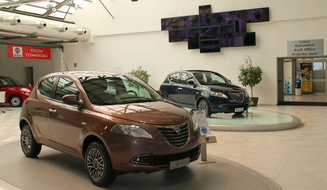 Lancia section, featuring various versions of the Ypsilon.