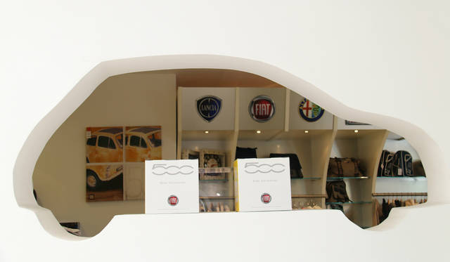 Small window of the official merchandising shop.