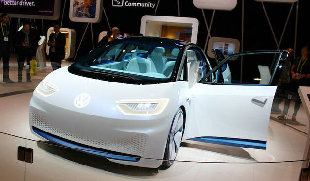 Volkswagen highlighted a seamless network between cars and homes using Amazon's Echo voice recognition device, while also showcasing the US premiere of its "I.D." EV concept.