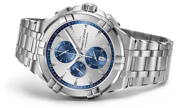 A chronograph derived from the three-hand model. The vertically aligned trio of counters imparts a modern, sporty impression.