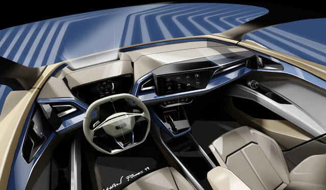 Audi is showcasing its compact SUV study with electric drive at the 2019 Geneva Motor Show. The Audi Q4 e-tron concept provides a glimpse of the next stage of Audi electric mobility and is due to be presented as a volume-production vehicle in late 2020/early 2021.