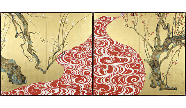 山本太郎紅白紅白梅図屏風 ©Taro YAMAMOTO courtesy of imura art gallery