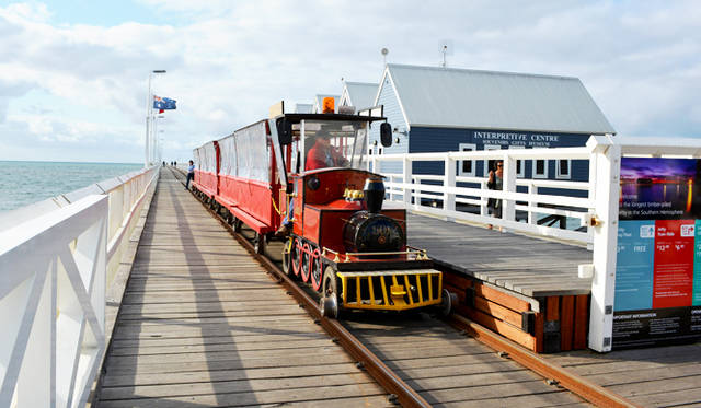 <br />Busselton's famous, surprisingly long jetty. A tourist train also operates here