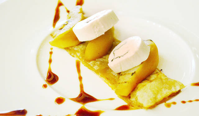 <br />Roasted local pear chosen as an appetizer